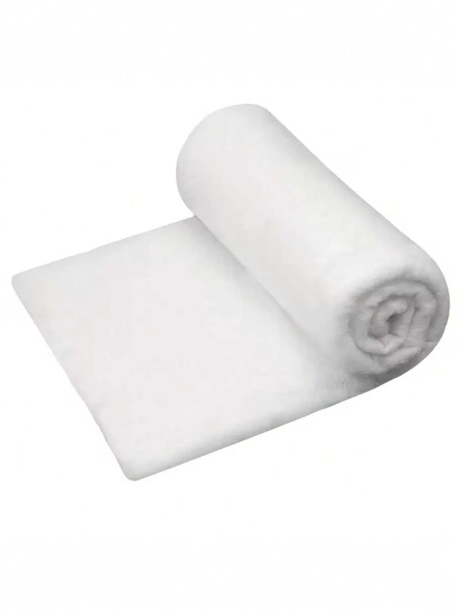 1 Peça Tecido Rasgável com Enchimento Fofo DIY, Tecido de Enchimento em Múltiplos Tamanhos para Acolchoado, Tecido Branco para Decoração de Cobertor de Neve Artificial, Vestuário, Brinquedos de Pelúcia - A - Visão 1
