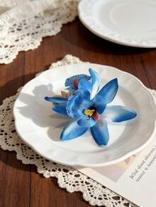 1个仿真兰花发夹，波西米亚风发饰，适合海滩、度假、甜美女孩拍照，兰花发夹，爪夹，发卡。 - 彩色 - 查看 14