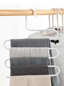 多功能铁艺裤架，多层铁艺防滑S型裤夹衣架，围巾收纳架 - 彩色 - 查看 6