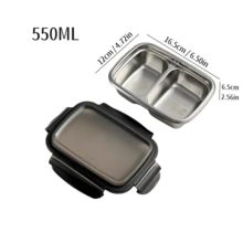 1pc Multi-Grid 304 Stainless Steel Lunch Box With Lid, Portable Large Capacity Lunch Container With 2/3 Compartments, Cute Pattern Fruit Salad Food Storage Container, Durable Sealed Leak-Proof Divided Bento Box, Dishwasher Allowable, Suitable For Adults & Students Use In Home, School, Doom, Office, Travel, Picnic And Camping, Back To School - Multicolor - View 17