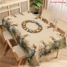 Bộ 20 khăn trải bàn chủ đề Lễ Phục Sinh, họa tiết thỏ dễ thương, trứng và vòng hoa, thích hợp cho lễ Phục Sinh, dã ngoại, gia đình, nhà bếp, phòng ăn, trang trí mùa xuân, trang trí nhà cửa dịp Lễ Phục Sinh. - Nhiều màu - Xem 16