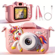 KIISDA Kids' Camera Dual Camera 48MP Resolution 1080p HD Video 8x Zoom Supports Time-Lapse Photography Built-In Educational Games & More Features The Perfect Holiday Or Birthday Gift For Boys And Girls Kids' Toy - Multicolor - View 3