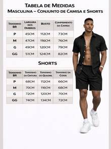 Men's Plain Slim Fit Casual Comfortable Short Sleeve Set For Holidays, Beach, Carnival, And Summer - 白色 - 查看 5