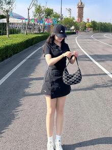 Nike Sportswear Essentials 系列时尚简约休闲女式短裤，黑色 - 黑色 - 查看 8