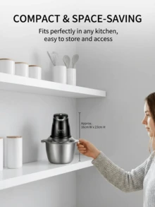 SOKANY 2升容量电动绞肉机，可沥干馅料并绞碎蔬菜，双层四刀片设计 - 日規A型插(100V) - 查看 10