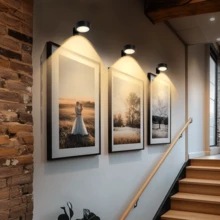 1/3/6pcs Remote-Controlled Wall Lamps, Decorative Night Lights, Home Wall Art Lights, Poster Lighting Fixtures, With 3 Adjustable Brightness Levels And 3 Color Temperatures, Timer Function, Remote-Controlled Night Lights, Headboard Decorative Lighting, Suitable For Bedroom Decor And Ambient Enhancement - Battery Version - View 3