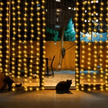 Luces de cadena LED con 8 modos de iluminación, luces de decoración interior, luces colgantes para decoración de jardín, luces de hadas, decoración de boda, iluminación exterior, iluminación navideña, decoración de fiesta, luces de cortina con control remoto y alimentación USB, decoración de San Valentín, luces de ambiente para sala de estar, dormitorio, cocina, luces de decoración para camping - Cadena de luces de cortina USB - Ver 12