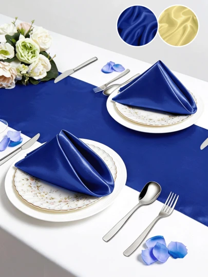 2/6/12 piezas Servilletas de satén azul real, servilletas de mesa de comedor cuadradas elegantes y suaves, servilletas de tela de seda satinada, adecuadas para restaurante, fiesta, graduación, boda y otras ocasiones, 40*40cm