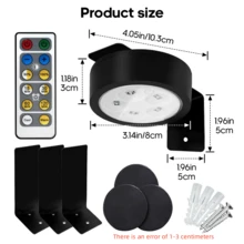 1/3/6pcs Remote-Controlled Wall Lamps, Decorative Night Lights, Home Wall Art Lights, Poster Lighting Fixtures, With 3 Adjustable Brightness Levels And 3 Color Temperatures, Timer Function, Remote-Controlled Night Lights, Headboard Decorative Lighting, Suitable For Bedroom Decor And Ambient Enhancement - Battery Version - View 4