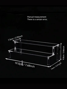 Estante de exhibición de escalera de acrílico, estante de exhibición trapezoidal de 3 niveles, estante de exhibición de almacenamiento para el hogar para joyas y cosméticos, organizador multinivel, estante de exhibición transparente, estante para pasteles y perfumes, decoración de habitación, artículos esenciales de viaje, bolsa de maquillaje, artículos esenciales de viaje - Multicolor - Ver 15