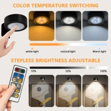 1/3/6pcs Remote-Controlled Wall Lamps, Decorative Night Lights, Home Wall Art Lights, Poster Lighting Fixtures, With 3 Adjustable Brightness Levels And 3 Color Temperatures, Timer Function, Remote-Controlled Night Lights, Headboard Decorative Lighting, Suitable For Bedroom Decor And Ambient Enhancement - Battery Version - View 9