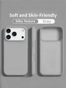Funda de teléfono de silicona de lujo para iPhone 17/16/15 Pro/14 Plus/13/12/11/17 Pro Max, diseño antideslizante y anti caídas, textura suave, estilo minimalista de moda - Blanco - Ver 12