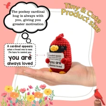 1pc Handmade Crocheted Desktop Decor Figurine, Cute Animal & Plant Design, Handmade Plush Doll, Great Birthday Gift For Best Friend, Girlfriend, Sister, Mom, Grandma, Coworker, Family, Keychain, Positive Emotion Support, Party, Valentine's Day, Mother's Day, Thanksgiving, Plush Doll, Room Decor, Small Gift, Souvenir - Multicolor - View 13