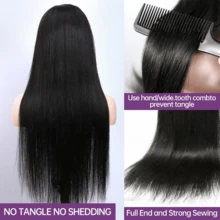 CEXXY 13x6 Brazilian Straight Lace Front Human Hair Wig 100% Real HD Transparent Lace Wigs For Women Deep Part Pre Plucked With Baby Hair Natural Hairline Glueless 5x7 Lace Wig Beginner Friendly Easy Install 360 Full Lace Wig Human Hair For Ponytail Bun Updo Hairstyles - SPure Natural - 查看 6