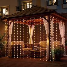 USB Powered LED Curtain Lights With Remote Control, 8 Lighting Modes, Indoor Decorative String Lights For Background Wall, Garden, Outdoor, Wedding, Party, Birthday, Holiday, Valentine's Day, Living Room, Bedroom, Kitchen - USB Curtain Light String - View 2