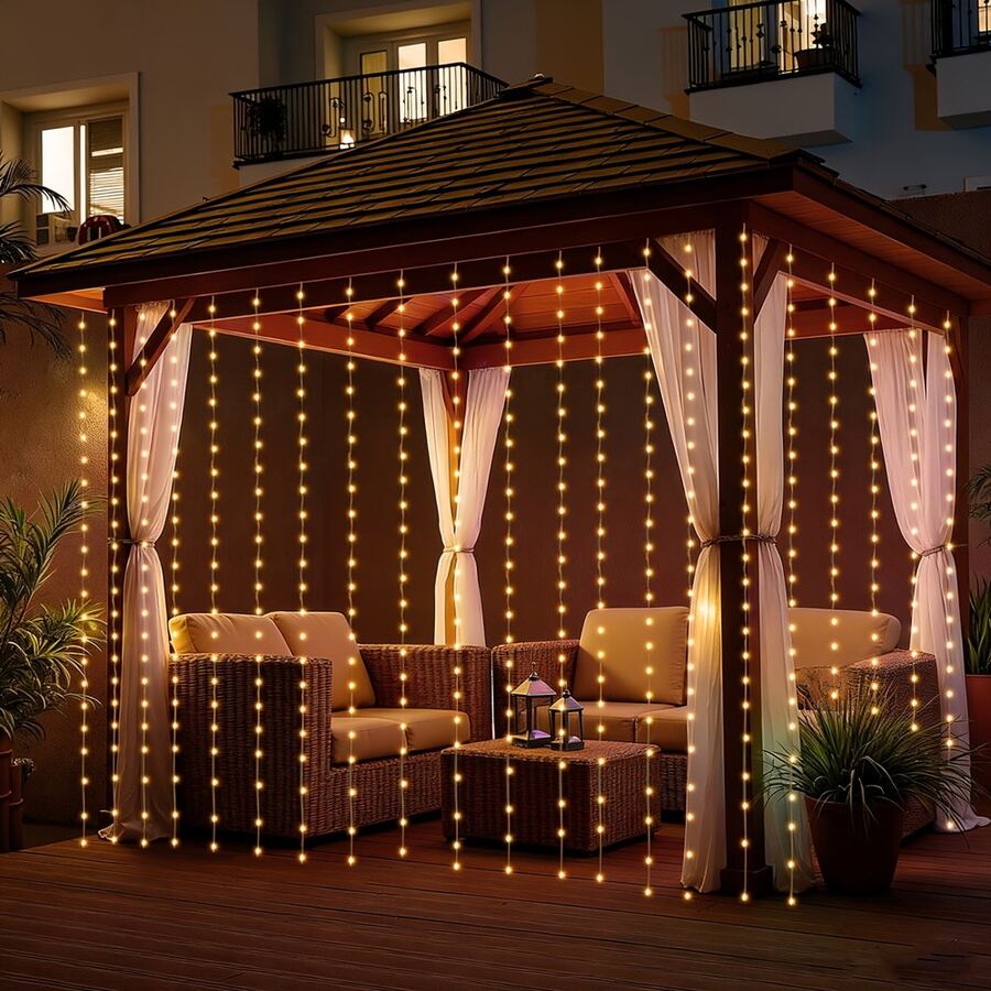 USB Powered LED Curtain Lights With Remote Control, 8 Lighting Modes, Indoor Decorative String Lights For Background Wall, Garden, Outdoor, Wedding, Party, Birthday, Holiday, Valentine's Day, Living Room, Bedroom, Kitchen