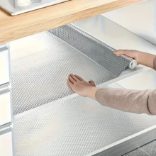 1 Cuộn Giấy Dán Bếp Chống Dầu Mỡ Họa Tiết Kẻ Caro 3D Màu Bạc, Tự Dính, Có Thể Tháo Gỡ, Dán Và Dễ Dàng, Thích Hợp Cho Tủ Bếp, Mặt Bàn, Trang Trí Nhà Cửa và Làm Mới Mặt Bàn Nội Thất. - kẻ ô bạc - Xem 4