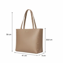 Women's Bag Kit Large Bag + Medium Bag + Shoulder Bag + Wallet - 摩卡棕 - 查看 4
