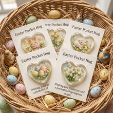 Easter Pocket Hug, Transparent Mini Size Transparent Rabbit Hug Card, Pocket Hugs Rabbit Design Bunny Charm Pocket Card Pocket Hug Easter Bunny Charm Anxiety Relief - Multicolor - View 3