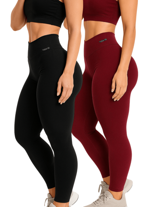 Kit 2 Calças Legging Cintura Alta Blackout