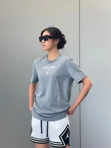 Nike 耐克男士 Dri-FIT Logo 抽绳速干运动休闲短裤 - 白色 - 查看 10