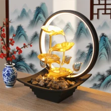 1pc USB-Powered Desktop Waterfall Fountain | Portable Zen Indoor Fountain With Natural Rocks, Relaxing And Humidifying, Ideal For Home And Office Decor, Christmas And Birthday Gifts - 1PC - 查看 1