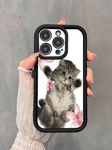 Funda de teléfono a la moda - Textura de satén plumoso Compatible con todos los modelos de teléfonos inteligentes Apple El regalo perfecto para ella, una opción ideal para San Valentín - Negro - Ver 7
