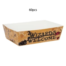 20個/40個/60個 哈利波特主題紙製食物托盤 派對用品 一次性派對盤 爆米花零食玉米片薯條容器 適用於巫師派對裝飾與禮品 - 彩色 - 查看 9
