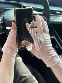 1 套男女通用透气冰丝防滑触屏驾驶/骑行手套，防紫外线，夏季户外 - 觸控手套 - 查看 10