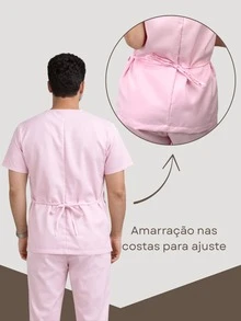 Surgical Scrub Set, Hospital Gown, Unisex, Professional, Female, Male - Baby Pink - View 3