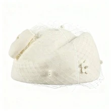 Women's Vintage British Hat - Elegant Wedding, Party, Church, Derby - Lightweight Non-Stretchy Formal Headpiece - For Special Events & Everyday Elegance, Wedding Accessory, Embellished Headwear - HB201 - 查看 2