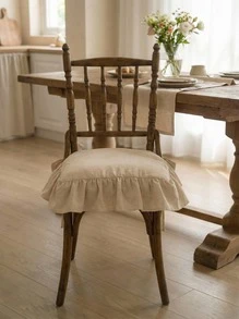 Cirelle Funda De Cojín De Asiento De Oficina Y Hogar En Estilo Simple De Color Sólido - Beis - Ver 3