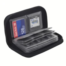 1 Piece PVC Multi-Functional Memory Card Holder For Camera Cards, CF Cards, And SD Cards. - Black - View 4