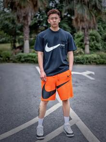 Nike Sportswear Swoosh Pocket Letter Print Crew Neck Short Sleeve T-Shirt - Black - View 9