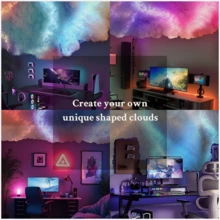 USB Cloud Lightning Lamp - Remote Voice Control LED DIY Ambient Light, Suitable For Gaming Room | Customizable Shape, Multi-Scene RGB Color Changing Decorative Light (Gaming Room/Holiday Decor/Room Decor/Advertisement Display) - White - View 8