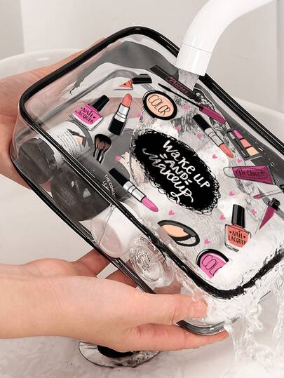 Large Capacity High-Quality PVC Travel Organizer Bag, Zipper Closure - Lightweight Fade-Resistant Cosmetic Toiletry Bag, Suitable For Women/Girls, TSA-Approved Portable Makeup Case, Easy To Wipe Clean, Technologically Advanced Storage Solution | Modern Aesthetics | Fade-Resistant Material