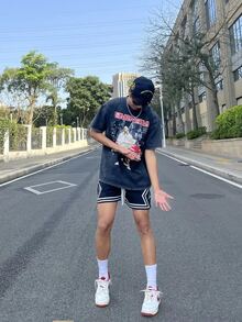 耐克男士 Dri-FIT Logo 抽绳速干运动休闲短裤 - 黑色 - 查看 9