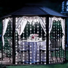 USB Powered LED Curtain Lights With Remote Control, 8 Lighting Modes, Indoor Decorative String Lights For Background Wall, Garden, Outdoor, Wedding, Party, Birthday, Holiday, Valentine's Day, Living Room, Bedroom, Kitchen - USB Curtain Light String - View 7
