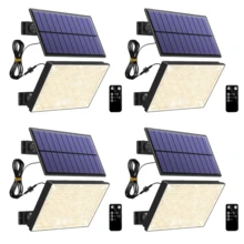 400 LED Luz de solar para exteriores, IP65 resistente al agua con control remoto y sensor de movimiento PIR, súper brillante reflector LED para jardín, patio y garaje - T-400 - Ver 15