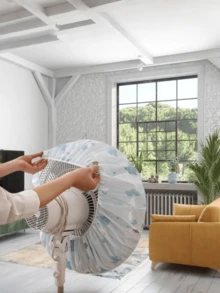 5 Stücke mittelgroße Lüfter Staubschutzabdeckung - wiederverwendbare Polyester Staubschutzabdeckung, ganzjähriger Staubschutz für alle Lüfter, geeignet für Klassenzimmer, Büro, Schlafzimmer, Wohnzimmer, Hotel, Wohnheim, minimalistisches Aussehen, einfache Installation, Bürozubehör, Benutzeressentiell, leicht - praktisches Lüfter Staubschutzabdeckungs-Zubehör (zufällige Farbe & Stil) - Verschiedenfarbig - Übersicht 3