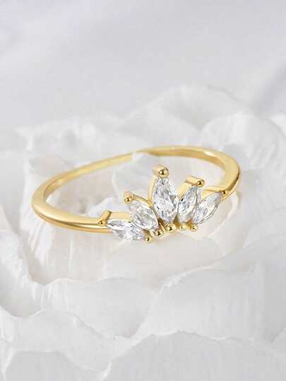 1pc Sparkling 5-Diamond Crown Ring, Women's Wedding Band, 925 Sterling Silver Engagement Ring, Eternal Ring, Exquisite Jewelry Gift