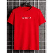 Men's/Unisex Printed Shirt With Crew Neck, 100% Cotton - 紅色 - 查看 1