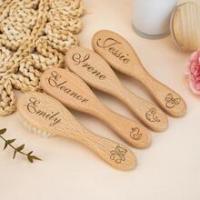 Bàn chải tóc cho bé khắc tên theo yêu cầu, Bàn chải gỗ cho bé tùy chỉnh, Quà sinh nhật cho bé, Quà tặng, Quà tặng mừng bé chào đời, Quà sinh nhật, Quà tặng lễ rửa tội, Quà tặng lễ Phục sinh, Quà tặng cháu trai, Quà tặng mẹ mới sinh - Nhiều màu - Xem 4