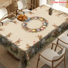 Bộ 20 khăn trải bàn chủ đề Lễ Phục Sinh, họa tiết thỏ dễ thương, trứng và vòng hoa, thích hợp cho lễ Phục Sinh, dã ngoại, gia đình, nhà bếp, phòng ăn, trang trí mùa xuân, trang trí nhà cửa dịp Lễ Phục Sinh. - Nhiều màu - Xem 13