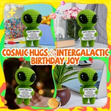 4pcs/Set Handmade Crochet Desktop Decor Ornaments, Funny 2-Legged Frog, Alien, Avocado, Sunflower, Turtle Plush Dolls, Cute Shapes, Great Gifts For Best Friends, Birthday, Sisters, Moms, Grandmas, Coworkers, Family, Keychains, Christmas, Valentine's Day, Thanksgiving, Home Decor, Small Gifts, Souvenirs - Multicolor - View 10