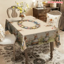 Bộ 20 khăn trải bàn chủ đề Lễ Phục Sinh, họa tiết thỏ dễ thương, trứng và vòng hoa, thích hợp cho lễ Phục Sinh, dã ngoại, gia đình, nhà bếp, phòng ăn, trang trí mùa xuân, trang trí nhà cửa dịp Lễ Phục Sinh. - Nhiều màu - Xem 11