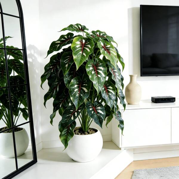 1pc Large Lifelike Artificial Plant [Monstera Deliciosa] - Green , 18 Leaves Fake Monster Plant, Plastic Greenery Potted Plant For Home Decor, Nordic Style, Pot Not Included - Suitable For Store Decor, Garden Decor, Indoor Decor, Outdoor Decor, Farmhouse, Housewarming Decor, Entryway Decor, Best Holiday Decor - Indoor & Outdoor Decor | Elegant Leaf Design
