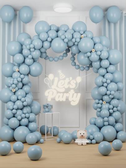 Dusty Blue Balloons Different Sizes 18 12 10 5 Inch Latex Haze Blue Latex Balloon Garland Arch For Party Decoration Birthday Boho Wedding Engagements Anniversary Bridal Shower Graduation Gender Reveal Party Supplies