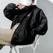 Nike NK WVN LND WR HD JKT簡約品牌小Vlogo標誌連帽套頭拉鍊開襟外套衛衣 - 黑色 - 查看 7