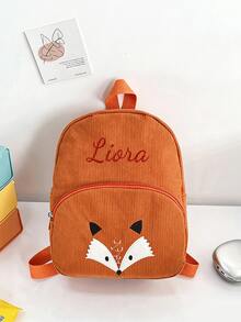 Customized Corduroy Animal Backpack, Cute Small Backpack, Cartoon Zipper Bag, Lightweight Design, Shoulder Backpack, Travel Backpack, Daily Fashion Cute Shoulder Bag, Multipurpose Backpack, Personalized Name Embroidered, Back To School - Multicolor - View 6